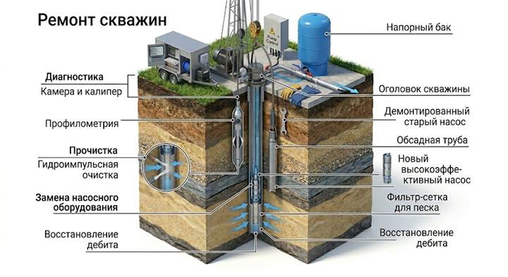 Ремонт скважин в Балезино